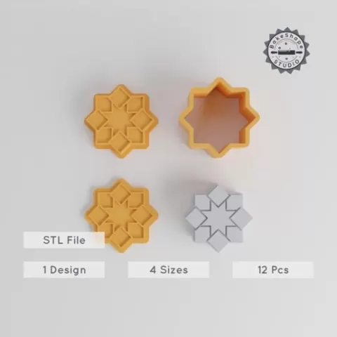 Mandala Bath Bomb Mold Set, 12-Piece, 4 Sizes XS-L, Ornate Eastern Design, Spiritual Pattern, Oriental Ornament for 3D Printing
