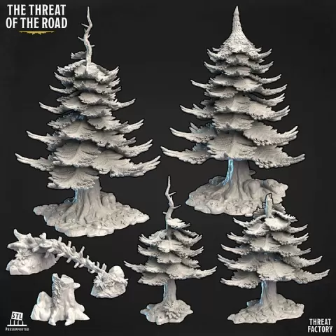 Pine trees (Modular) + stump & trunk by Threat Factory
