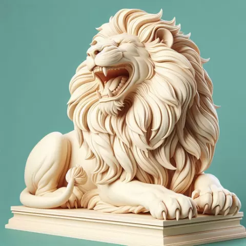 4054 Laughing African Lion with Majestic Mane Full-Color Totem 3D Model, pug, dachshund, poodle, cat, dog, monkey, zebra, animal, armadillo, lion, fox, faun, pomeranian, troll, platypus, majestic, sculpture, fantasy, STL, DND, ARTE