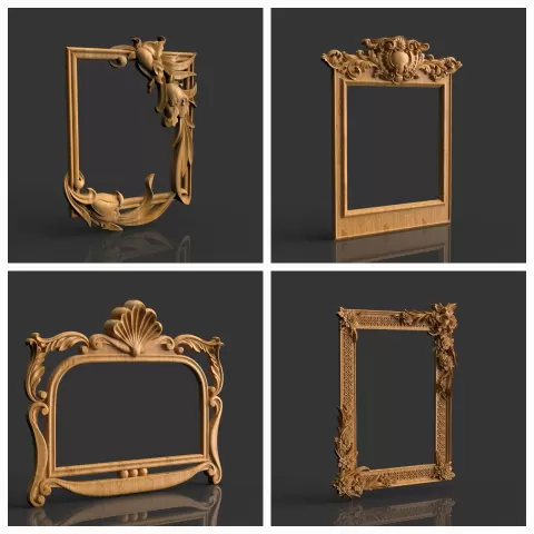 4 models Frames with flowers - Ha333aP