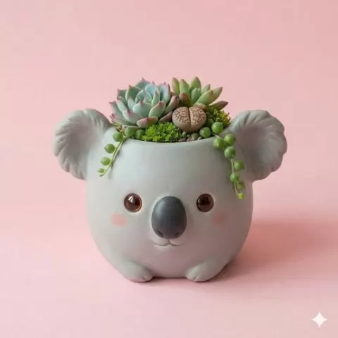 Koala Succulent Planter - STL File