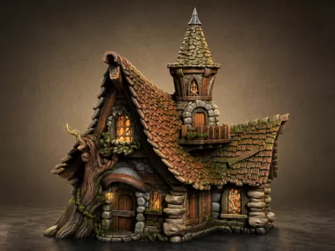 Medieval Fantasy House - Magical Cottage Dioramas