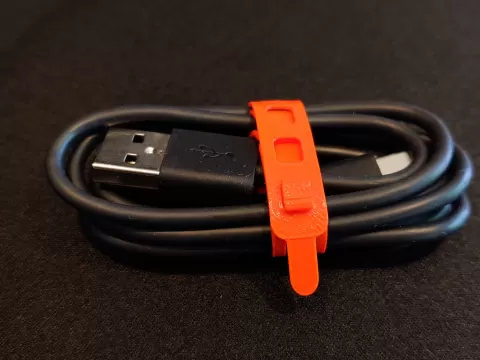 Stay-on Reusable Cable Tie in TPU. For USB, HDMI, DP, UTP and Power cables and more