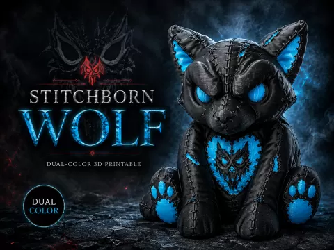 The Stitchborn Wolf – Dark Plush Guardian