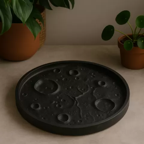 Moon Surface Tray — Cosmic Home Accent