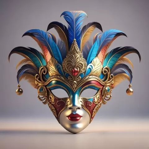 2347 Venetian Carnival Mask Color 3D Model, Halloween, troll, spider, mask, gothic, gorgon, bat, monster, wizard, witch, werewolf, horror, beast, skeleton, skull, venetian, carnival, STL, DND, ARTE, art