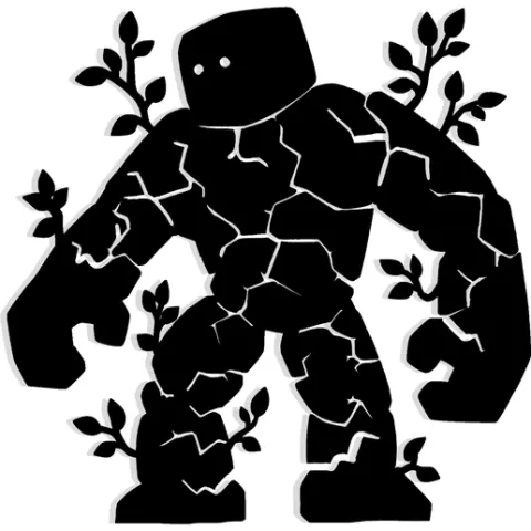 golem with vines wrapping around its limbs 2 - 2D/3D Wall Art STL+SVG For CNC Router, Plasma, Waterjet, Laser & 3D Printer