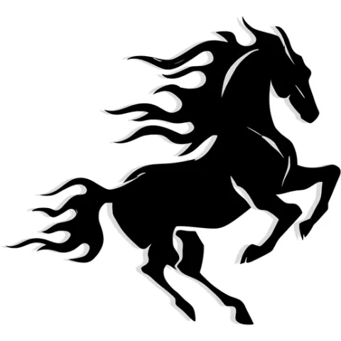 ghost horse (nightmare) galloping with flames instead of a mane 6 - 2D/3D Wall Art STL+SVG For CNC Router, Plasma, Waterjet, Laser & 3D Printer