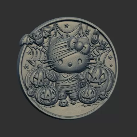 halloween meow decor cnc model