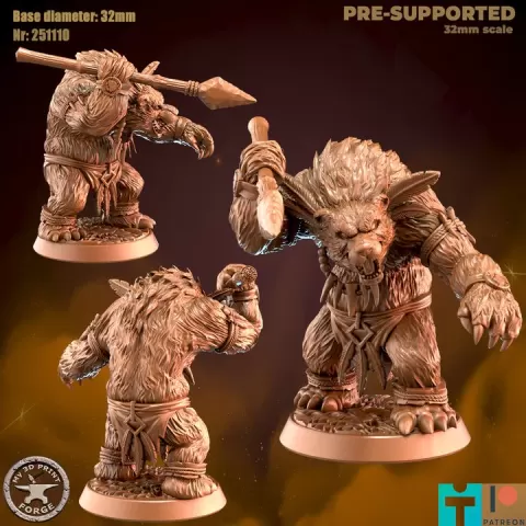 Furbolg Bearfolk Spear Attack by My3DPrintForge