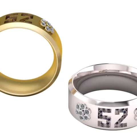 Gold Number "52" Bracelet 3d printable model