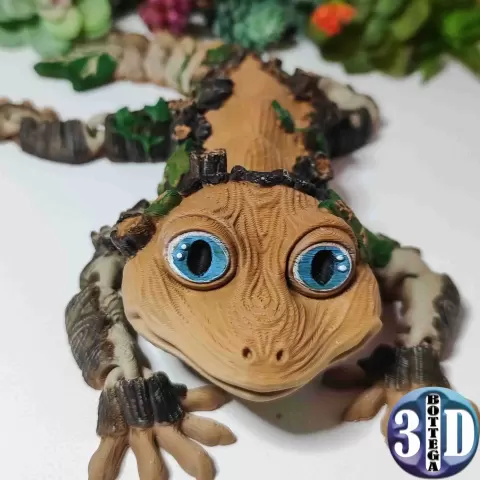 魔法森林树蜥，关节可动，柔韧，一体化打印 - NozzleNook bottega3d