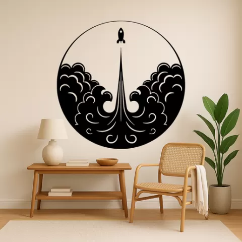 Rocket Launch Emblem - Wall Art Onecolor