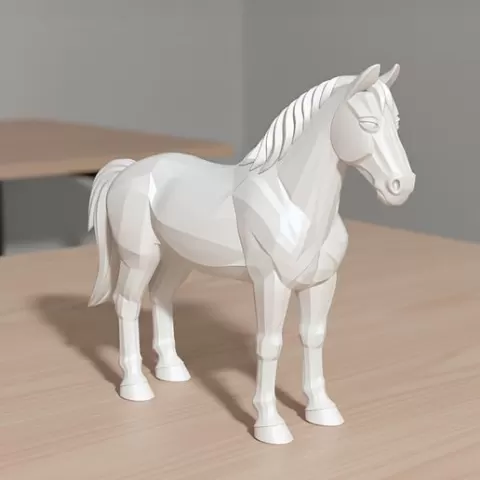 Horse Low-Poly 3D Printable 3D print model