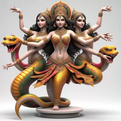 2022 Indian Serpent Woman Dancer on Pedestal, magic, dragon, serpent, mask, gnome, gorgon, venetian carnival, wild, fox, monster, cat, fair, witch, werewolf, horror, beast, snake, troll, skeleton dance