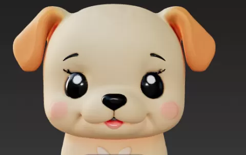 Cute Baby Animal Figurine Keychain - Adorable Bebeh Puppy Model for 3D Printing