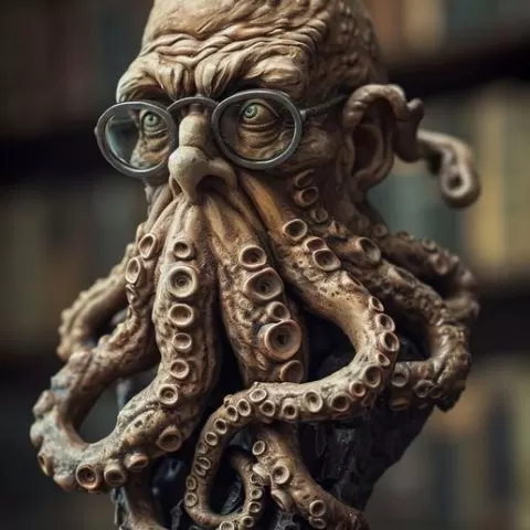 stl octopus man sculpture