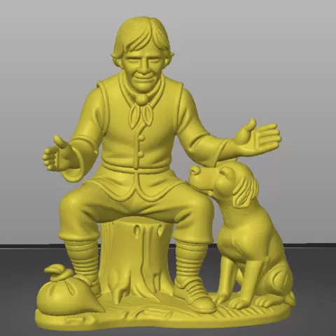 shepherd sitting on a tree with a dog