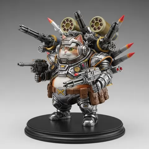 miniature Fat Cat War Machine Suit