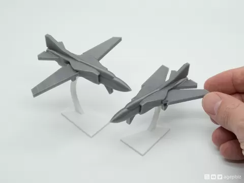 Print-in-place and articulated MiG23 Jet Fighter with Stand