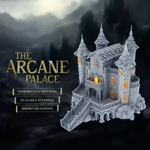 The Arcane Palace: Supportless 3D Printable Building by MakerMan3D