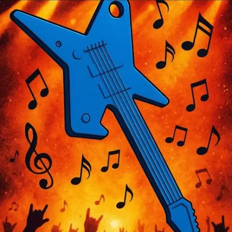 Key ring guitar-kiss