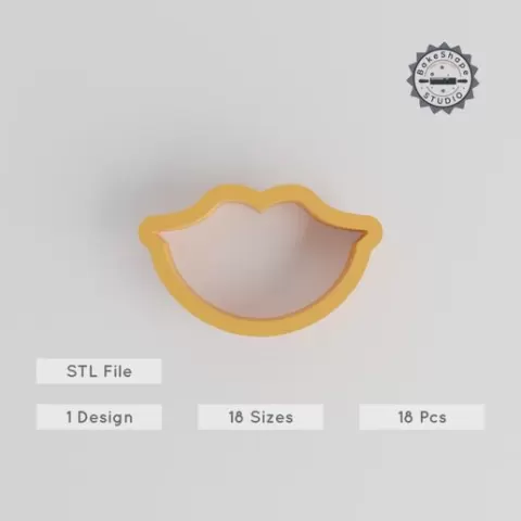 Lips Shape Cutter Set, 18 Sizes, Kiss & Smile Designs, Perfect for Cookies, Fondant, Clay, Love & Wedding Theme