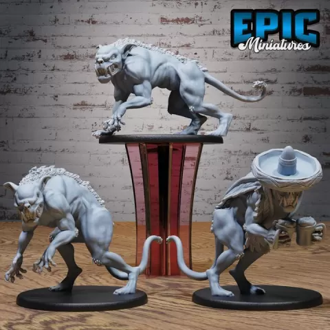 Chupacabra Set / Dog Reptile Creature / Giant Jungle Beast / Night Predator Monster / Swamp Hunter / Forest Wetland Encounter by Epic-Miniatures