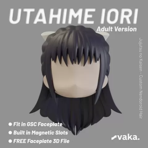 Utahime Iori Adult Version – Custom Nendoroid Hair STL for 3D Printing (Jujutsu Kaisen Fan Art)