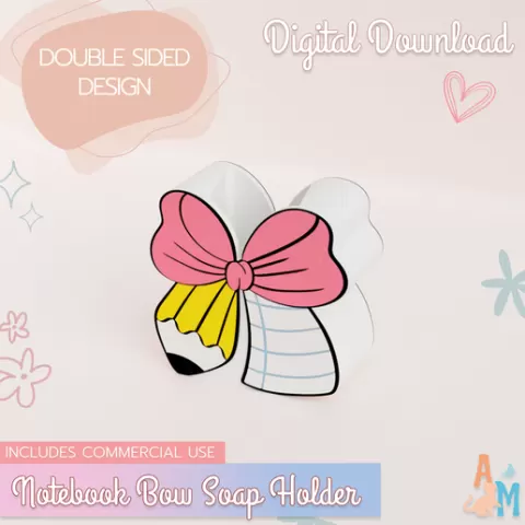 Notebook Bow Pencil Soap Dispenser Holder