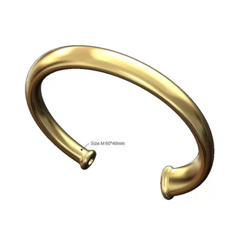 Twisted oval section cuff bracelet size M 3D print model