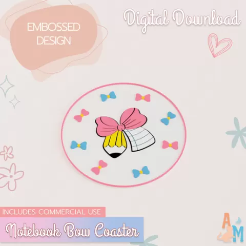 Notebook Bow Pencil Coaster