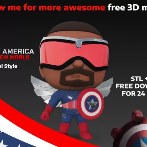 Captain America Sam Wilson Chibi