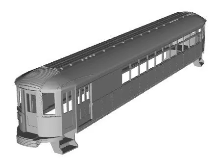 Chicago North Shore Milwaulkee Railroad Interurban combine 250-256(orig) 1/160 scale