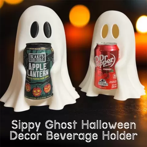 Sippy Ghost Halloween Decor Beverage Holder