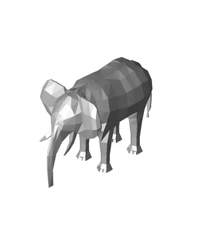 low poly elephant.stl