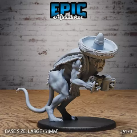 Chupacabra Sombrero / Dog Reptile Creature / Giant Jungle Beast / Night Predator Monster / Swamp Hunter / Forest Wetland Encounter by Epic-Miniatures