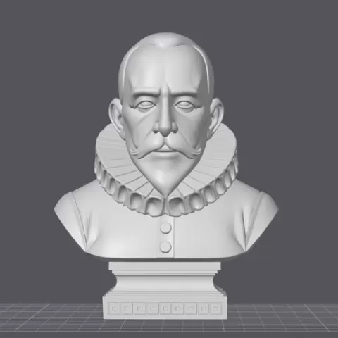 Bust of Miguel de Cervantes - 3D Model of the author of Don Quixote