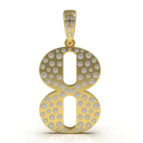 Letter 8 Flush Setting Diamond Pendant