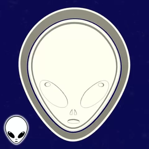Space... and Beyond cookie cutters - alien (style 3)