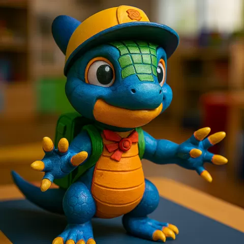 3D explorer lizard - Figure for painting