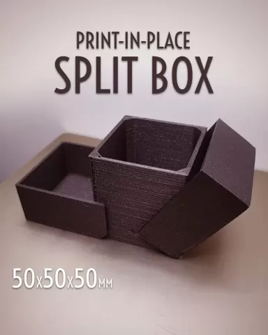 Print-in-Place Split Box 50x50x50mm