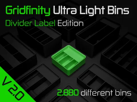Gridfinity Ultra Light Bins - Divider Label Edition