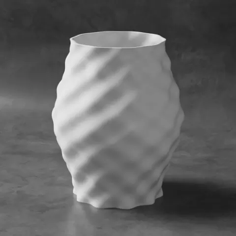 Organic Twisted Vase with Wavy Surface