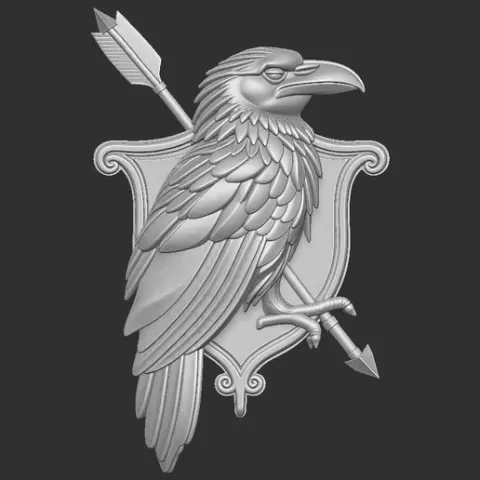 Bird wounded by arrow icon 3D print model