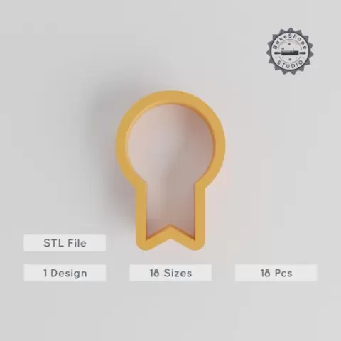 Prize Shape Cutter Set, 18 Pieces, Cookie & Fondant Tool, Award Ribbon & Trophy Designs, 0.75" - 5.00" Sizes