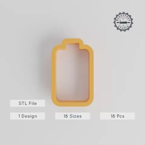 Battery Shape Cutter Set, 18 Sizes for Cookies, Fondant & Clay, Energy Cell Designs, Power & Electricity Theme