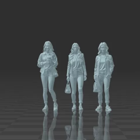 👟 Urban Casuals - 3 Pack Set Female Figures 1/64 Scale 👟 Urban Casuals - 3 Pack Female Figures 1/64 Scale