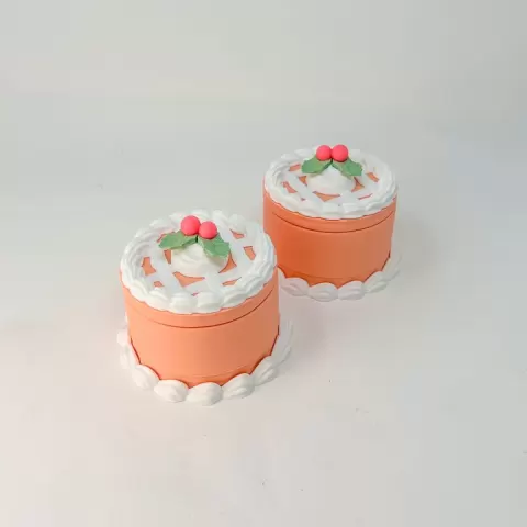 Merry Holly Cake Container - Jewelry Box and Gift Holder - 4/12 Holiday Desserts by Pixel and Papier