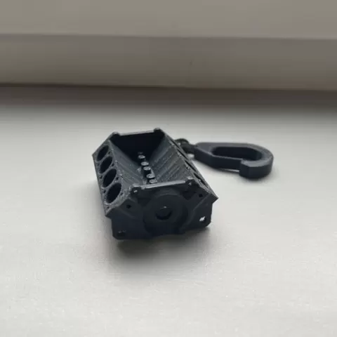 V8 engine keychain